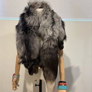 Authentic Silver Fox Stole – Real Fur Vintage Piece